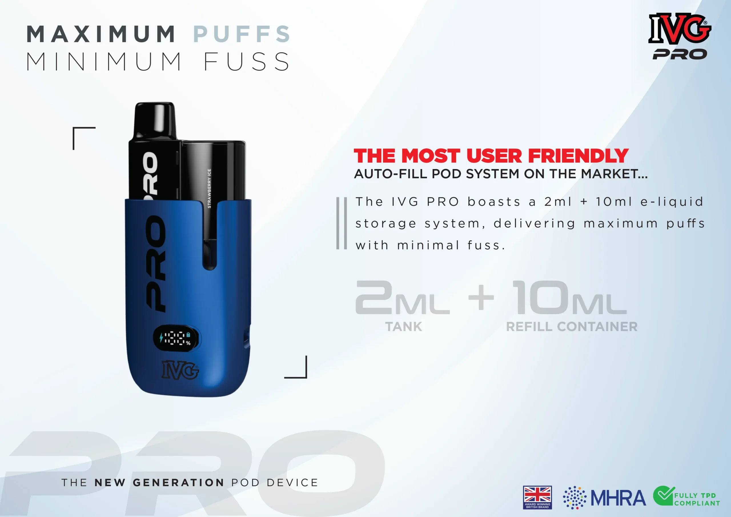 IVG Pro 12 Prefilled Pod Specifications